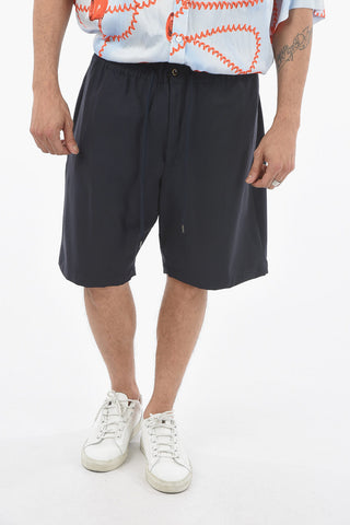 Solid Color Virgin Wool Shorts