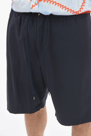 Solid Color Virgin Wool Shorts