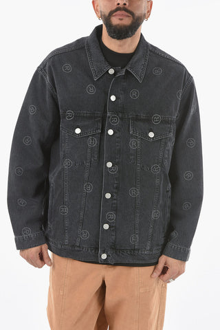 Denim Printed Oversized Jacket