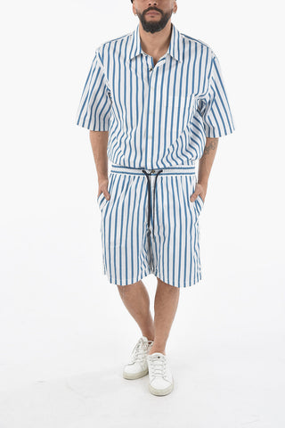 Awning Striped 4 Pockets Shorts with Drawstring on the Waist