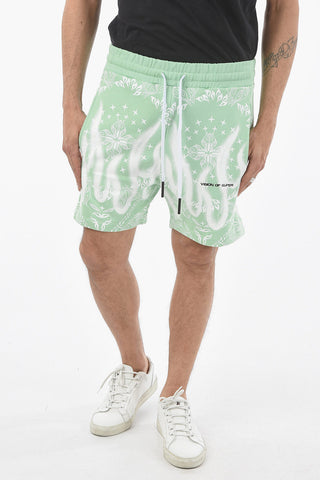 Flame Printed Sweatshorts with 2 Pockets
