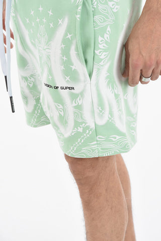Flame Printed Sweatshorts with 2 Pockets