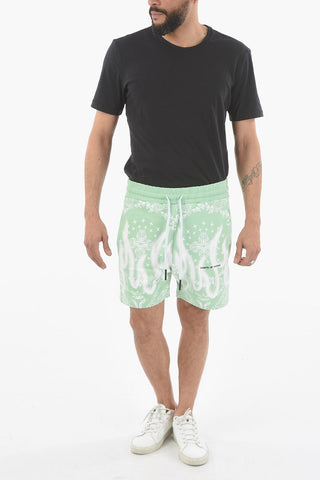 Flame Printed Sweatshorts with 2 Pockets