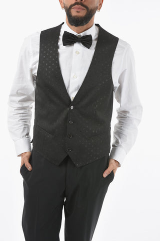 CC COLLECTION 4-Button Vest CERIM RESET with All-Over Glitter