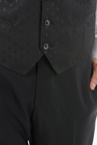 CC COLLECTION 4-Button Vest CERIM RESET with All-Over Glitter