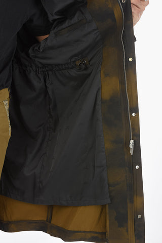 Tie Dye effect Maxi Parka with Hood