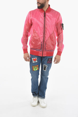 Patent Sheer Nylon Bomber