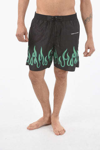 Costume da bagno Boxer Stampa Fiamme