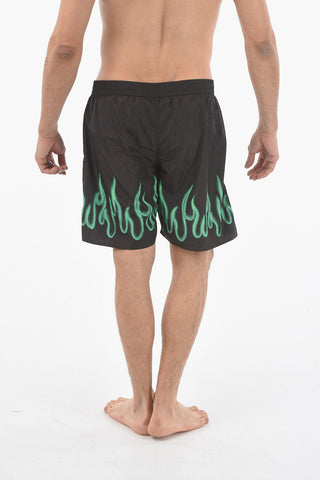 Costume da bagno Boxer Stampa Fiamme