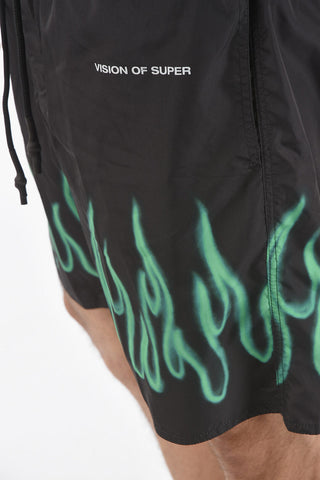 Costume da bagno Boxer Stampa Fiamme