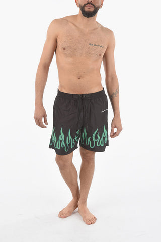 Costume da bagno Boxer Stampa Fiamme