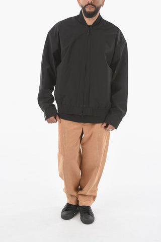 Wool Blend Logo Printed Bomber