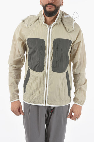 Nylon Windbreaker Jacket with Detachable Hood