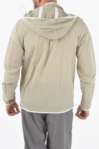 Nylon Windbreaker Jacket with Detachable Hood