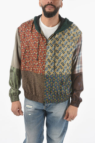 Silk Multi Patterned Jacket with Hood