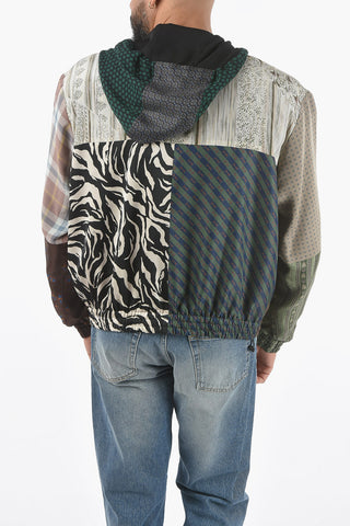 Silk Multi Patterned Jacket with Hood