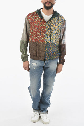 Silk Multi Patterned Jacket with Hood