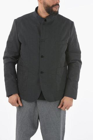 Cotton Blend NEGRAMARO Single-breasted jacket with koreanshirt collar