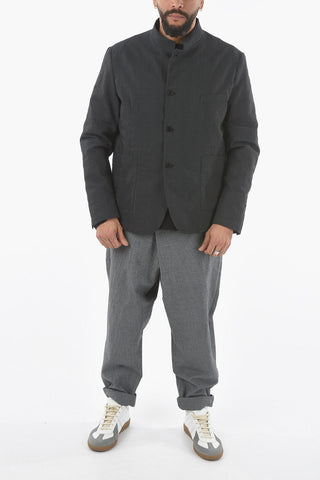 Cotton Blend NEGRAMARO Single-breasted jacket with koreanshirt collar