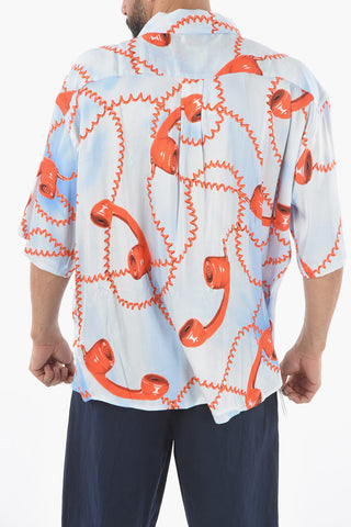 Camicia a Manica Corta con Stampa Telefoni