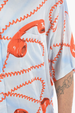 Camicia a Manica Corta con Stampa Telefoni