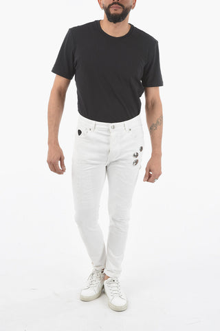 Jeans Distressed MICK Skinny Fit con Spille 15cm