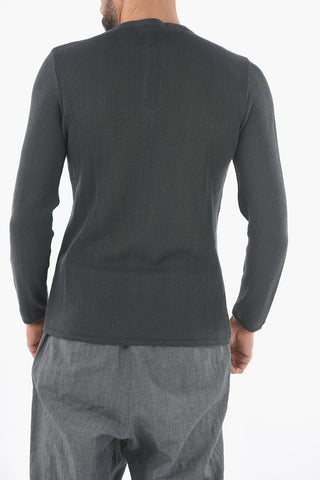 Cotton Blend Ribbed BALESTRIERI Henley Sweater