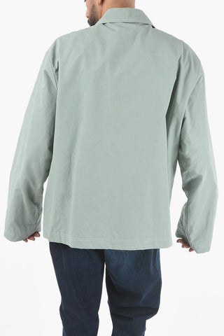 Cotton and Nylon Jacket with Hidden Clousure