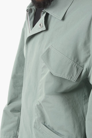 Cotton and Nylon Jacket with Hidden Clousure