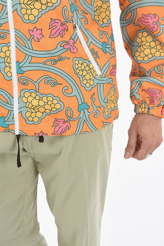 Patterned Windbreaker with Hood