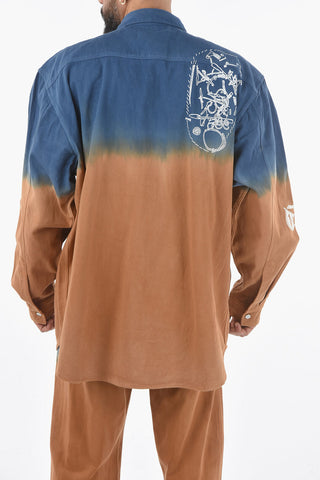 Two-Tone Shaded Effect Oversized Shirt