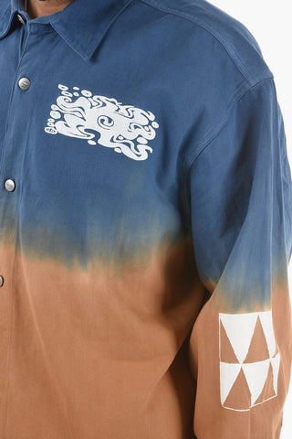 Two-Tone Shaded Effect Oversized Shirt