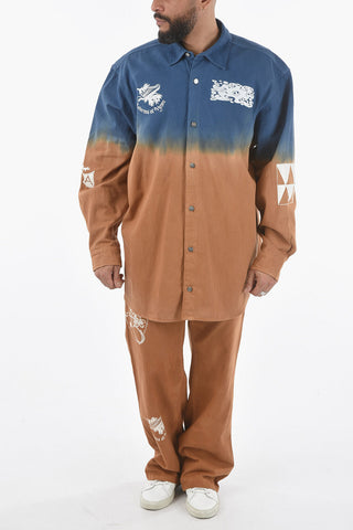 Two-Tone Shaded Effect Oversized Shirt