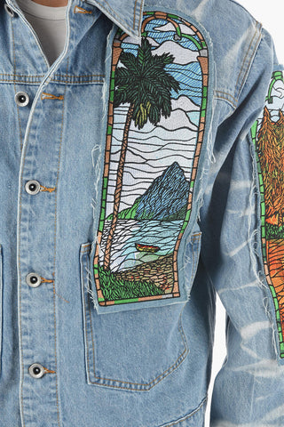 Maxi Embroidered Front Denim FOUR SEASON Overshirt