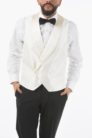 Gilet Doppiopetto ACADEMY CERIMONIA In Seta con Martingala sul Retro 