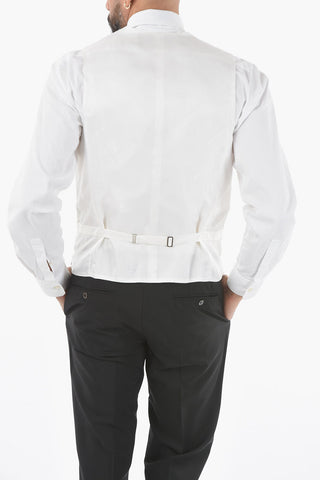 Gilet Doppiopetto ACADEMY CERIMONIA In Seta con Martingala sul Retro 