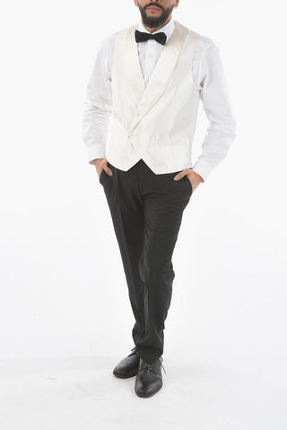 Gilet Doppiopetto ACADEMY CERIMONIA In Seta con Martingala sul Retro 