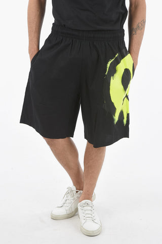Shorts con Maxi Stampa Laterale ed Elastico in Vita