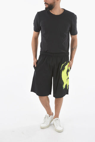 Shorts con Maxi Stampa Laterale ed Elastico in Vita
