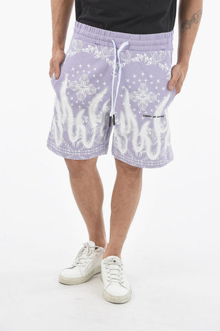 All Over Printed Sweatshorts with Drawstring on the Waist