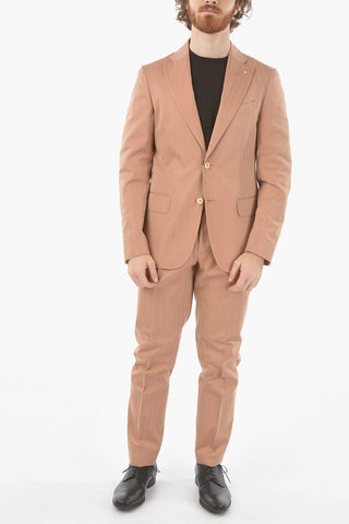 CC COLLECTION herringbone motif side vents notch lapel RETAILORED 2-button suit