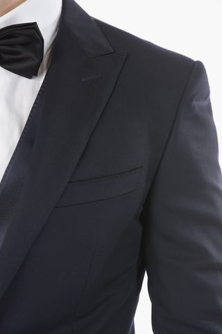 virgin wool center vent peak lapel CERIM.ACADEMY 3 piece waistcoat suitABITI