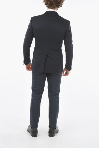 virgin wool center vent peak lapel CERIM.ACADEMY 3 piece waistcoat suitABITI