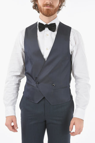 virgin wool center vent peak lapel CERIM.ACADEMY 3 piece waistcoat suitABITI