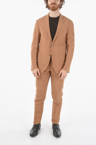 silk and flax side vents notch lapel GATE 2-button suit