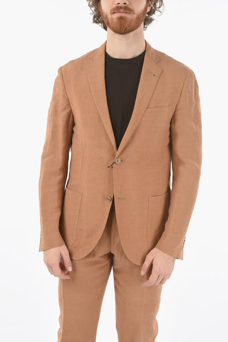 silk and flax side vents notch lapel GATE 2-button suit