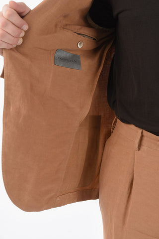 silk and flax side vents notch lapel GATE 2-button suit