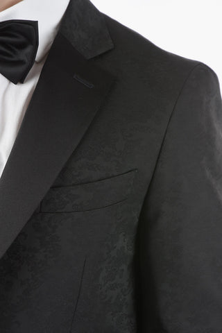 CC COLLECTION anthemion-print side vents tuxedo jacket