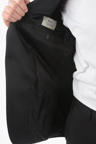 CC COLLECTION anthemion-print side vents tuxedo jacket