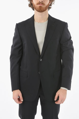 virgin wool side vents notch lapel 2-button suit